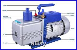 2-Stage 10CFM Rotary Vane Vacuum Pump 1HP 110V for Refrigerator Air Conditioning