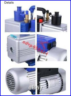 2-Stage 12CFM Rotary Vane Vacuum Pump for Refrigerator Air Conditioning 1HP 220V