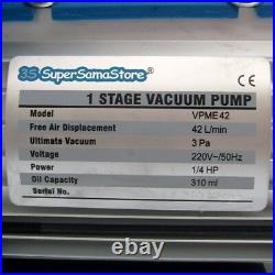 3S VACUUM PUMP with PRESSURE GAUGE SOLENOID VALVE 1.5 CFM 42 L/MIN REFRIGERATION