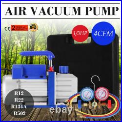 4CFM Vacuum Pump HVAC Refrigeration R134A R502 R22 R12 Air-Condition Adapter A/C