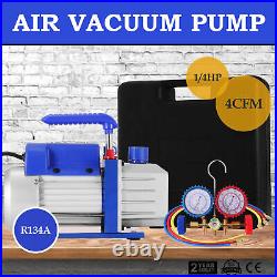 4CFM Vacuum Pump HVAC Refrigeration R134A Single Stage Rotary Vane Electric