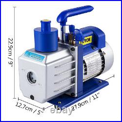 4.8CFM Vacuum Pump HVAC Refrigeration R22 R134A R410A 4 Hoses Rotary Vane Handle