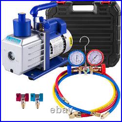 4.8CFM Vacuum Pump HVAC Refrigeration R22 R134A R410A Oil Drain Handle Adapter