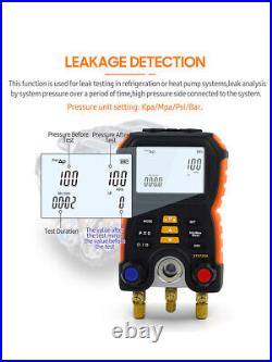 Air Conditioning Pressure Gauge Electronic Manifold Detecting Leak Refrigerant