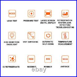 Air Conditioning Pressure Gauge Manifold Meter Refrigerant System Leak Tester