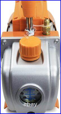 BACOENG 3CFM Vacuum Pump & Manifold Gauge Set HVAC A/C Refrigeration Kit Di
