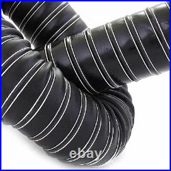 Black High Temp Silicone 2 Ply Air Ducting Hot Cold Air Engine Brake Cooling