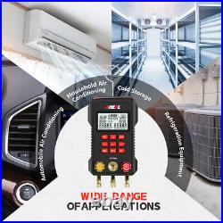 Digital Manifold Gauge Meter A/C Refrigeration Pressure Vacuum Temperature Test