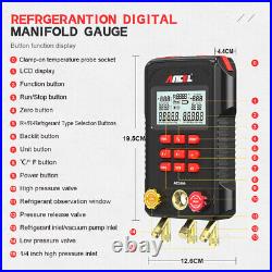 Digital Manifold Gauge Meter A/C Refrigeration Pressure Vacuum Temperature Test