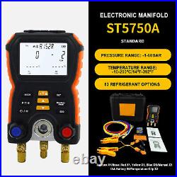 Digital Manifold Pressure Gauge Meter Refrigeration Air Condition Leak Detection