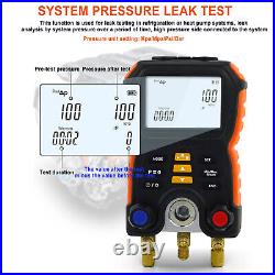 Digital Manifold Pressure Gauge Meter Refrigeration Air Condition Leak Detection