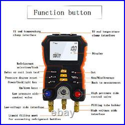 Digital Manifold Pressure Gauge Meter Refrigeration Air Condition Leak Detection