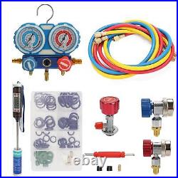 Double Valve Pressure Gauge Car Air Conditioning Refrigerant Repair Tools