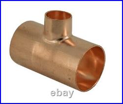 End Feed Copper Fitting Branch Reduced Tee Various Sizes