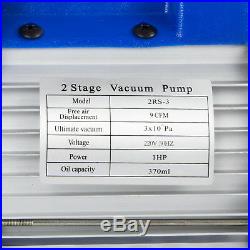 Get 9CFM 2 Stages Refrigerant Vacuum Pump 1HP A/C Air Conditioning Tool Pro