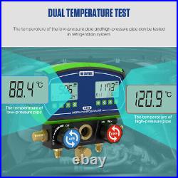 HVAC Refrigeration Digital Manifold Gauge Vacuum Dual Pressure Temp Leak Tester