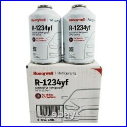 Honeywell R1234yf Auto A/C Air Conditioning Refrigerant Freon Gas 8 oz -4 Can