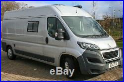 Peugeot Boxer Camper, Silver, 4 berth, 4 travelling seats, fixed beds. L3H2