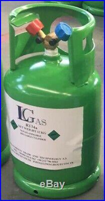 R134a refrigerant air con gas Auto air conditioning 12 kg refillable cylinder