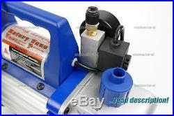 Refrigerant Rotary Vacuum Pump with solenoid and gauge R410a R134a R32 R404a