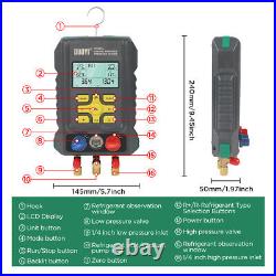 Refrigeration Digital Manifold Gauge Hose Set Air Conditioning HVAC Diagnostic