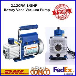 Rotary Vane Vacuum Pump 2.12CFM 1/5HP Single Stage Air Conditioning Refrigerator