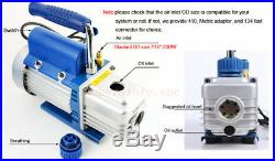 Rotary Vane Vacuum Pump 2.12CFM 1/5HP Single Stage Air Conditioning Refrigerator