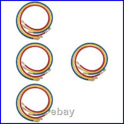 Set of 4 Refrigerant Gauges Air Conditioning Pipe Filling Hose