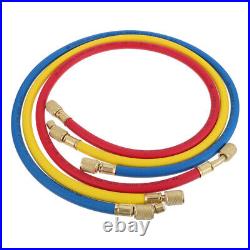 Set of 4 Refrigerant Gauges Air Conditioning Pipe Filling Hose