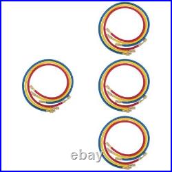 Set of 4 Refrigerant Gauges Air Conditioning Pipe Filling Hose