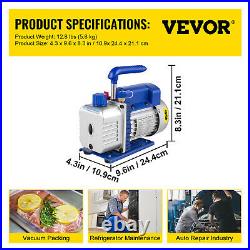 VEVOR 1.8CFM 1/4HP Vacuum Pump Stage Air Conditioning Refrigeration Refrigerant