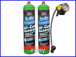 X2 CAR VAN AIR CON CONDITIONING RECHARGE TOP UP REFILL GAS KIT TRIGGER STP R134a